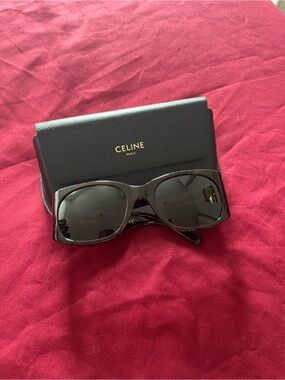 Celine Black Rectangular Sunglasses